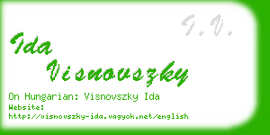 ida visnovszky business card